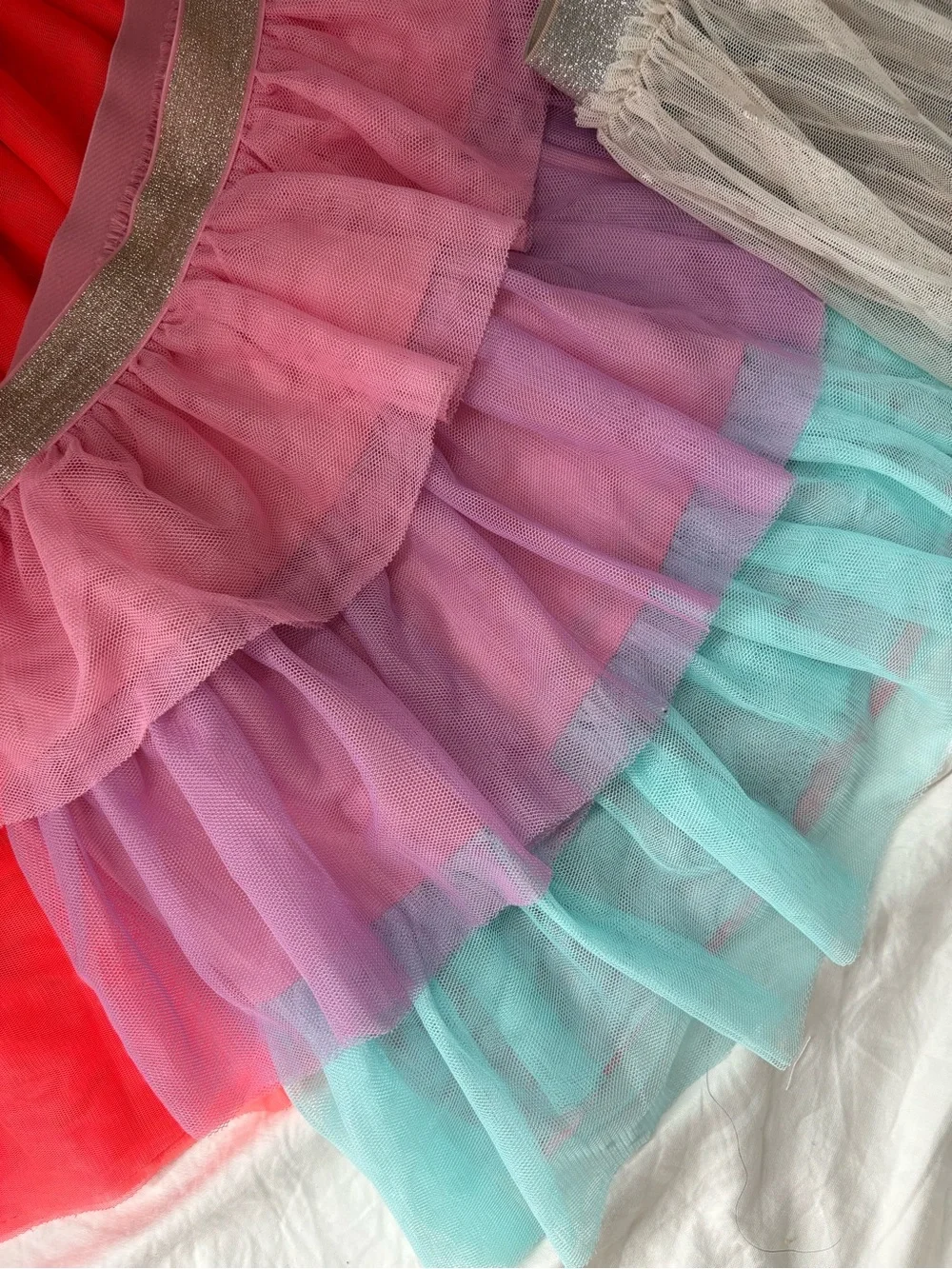Girls' Glitter Tulle Skirt Set - Pink, Light Blue, Gray, Coral